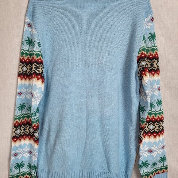 Novelty Cute Ugly Christmas Sweater Women's (L) Tropical Snowman Holiday Snow - Picture 3 of 6